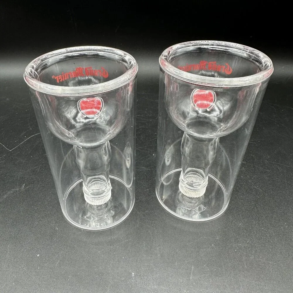 Grand Marnier Plastic Shot Glasses 2 pcs Barware Liqueur Half Bottle Cordial 4